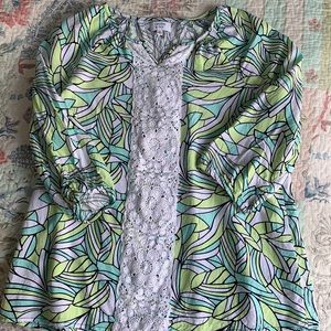 Crown & Ivy Girls Tropical Blouse, Size XL